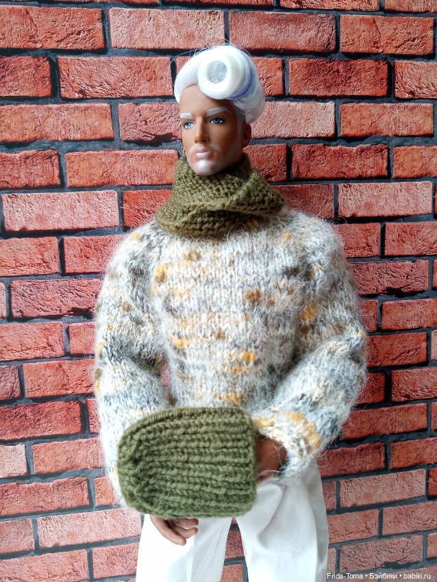 Адонис свитер аутфит джемпер твид шапка снуд шарф TBLeague PHICEN JiaouDoll Action figure (фото 2)