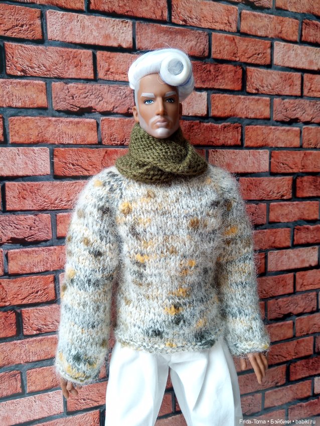 Адонис свитер аутфит джемпер твид шапка снуд шарф TBLeague PHICEN JiaouDoll Action figure (фото 5)