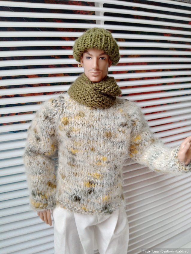 Адонис свитер аутфит джемпер твид шапка снуд шарф TBLeague PHICEN JiaouDoll Action figure (фото 7)