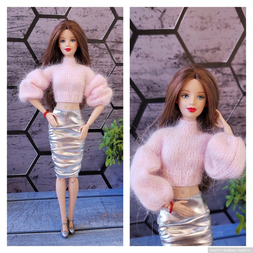 Мастер-класс по вязанию водолазки для Барби Barbie (фото 4)