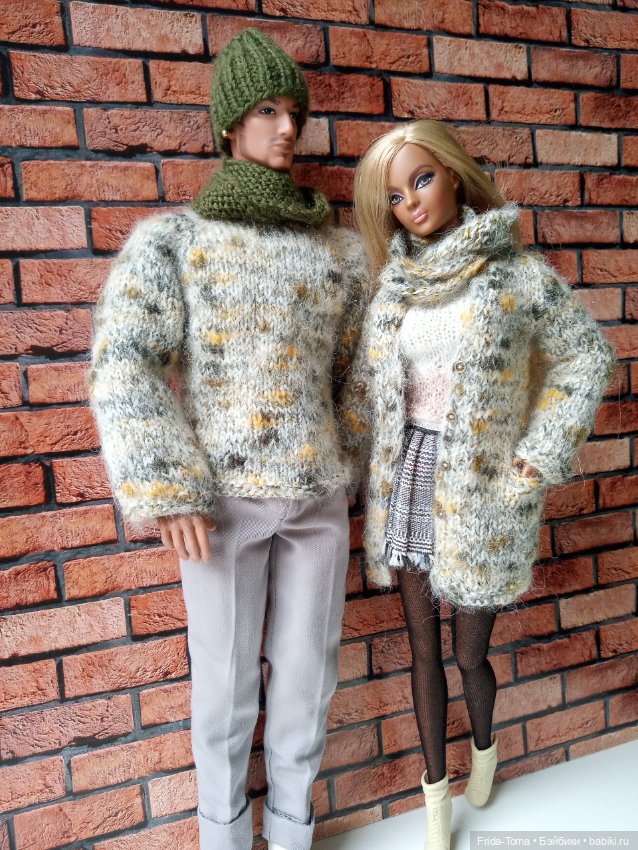 Адонис свитер аутфит джемпер твид шапка снуд шарф TBLeague PHICEN JiaouDoll Action figure (фото 9)