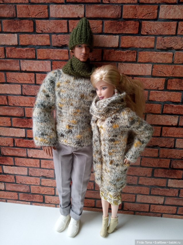 Адонис свитер аутфит джемпер твид шапка снуд шарф TBLeague PHICEN JiaouDoll Action figure (фото 8)