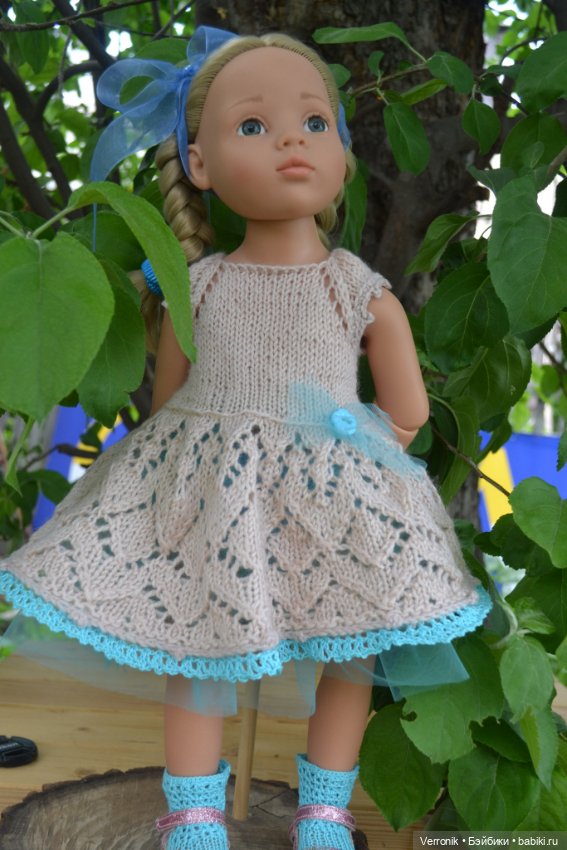 Платье и носочки для куклы Gotz. Для куклы 45-50 см (фото 5)