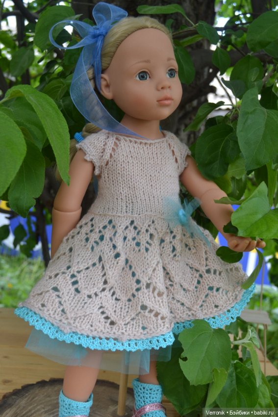 Платье и носочки для куклы Gotz. Для куклы 45-50 см