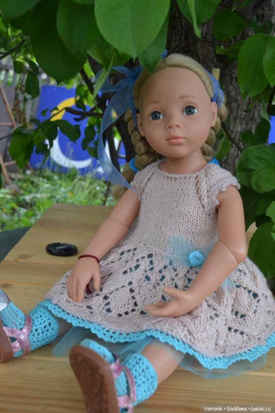 Платье и носочки для куклы Gotz. Для куклы 45-50 см (фото 4)