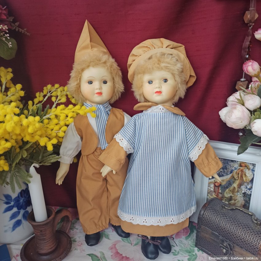 Пара фарфоровых кукол Германия 80-90 е гг 40 см (фото 5)
