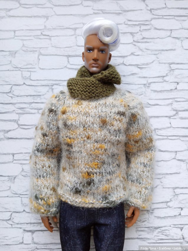 Свитер джемпер для Адониса TBLeague PHICEN JiaouDoll Action figure бесшовный твидовый (фото 2)