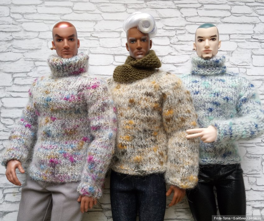 Свитер джемпер для Адониса TBLeague PHICEN JiaouDoll Action figure бесшовный твидовый (фото 6)