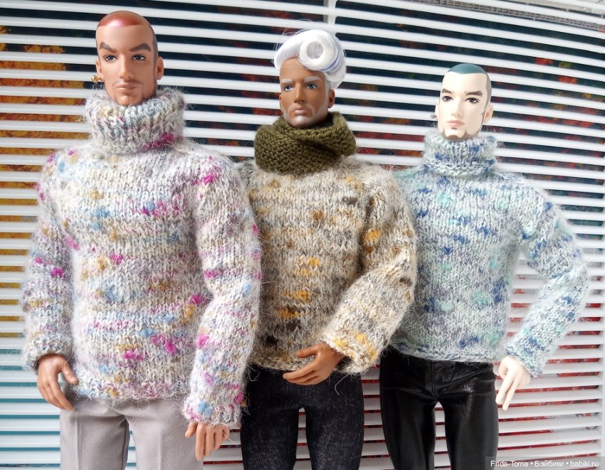 Свитер джемпер для Адониса TBLeague PHICEN JiaouDoll Action figure бесшовный твидовый (фото 9)