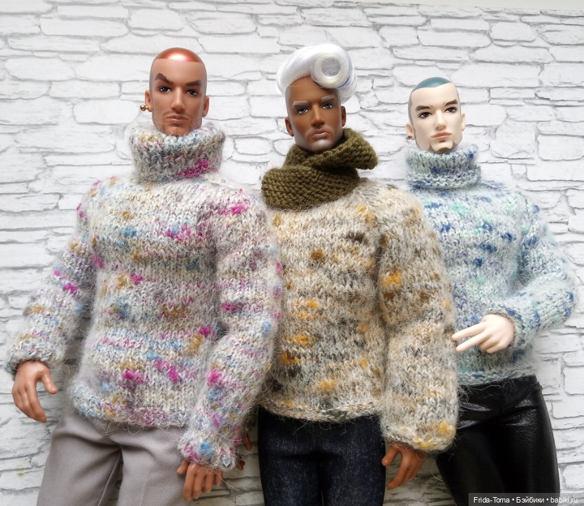 Свитер джемпер для Адониса TBLeague PHICEN JiaouDoll Action figure бесшовный твидовый (фото 7)