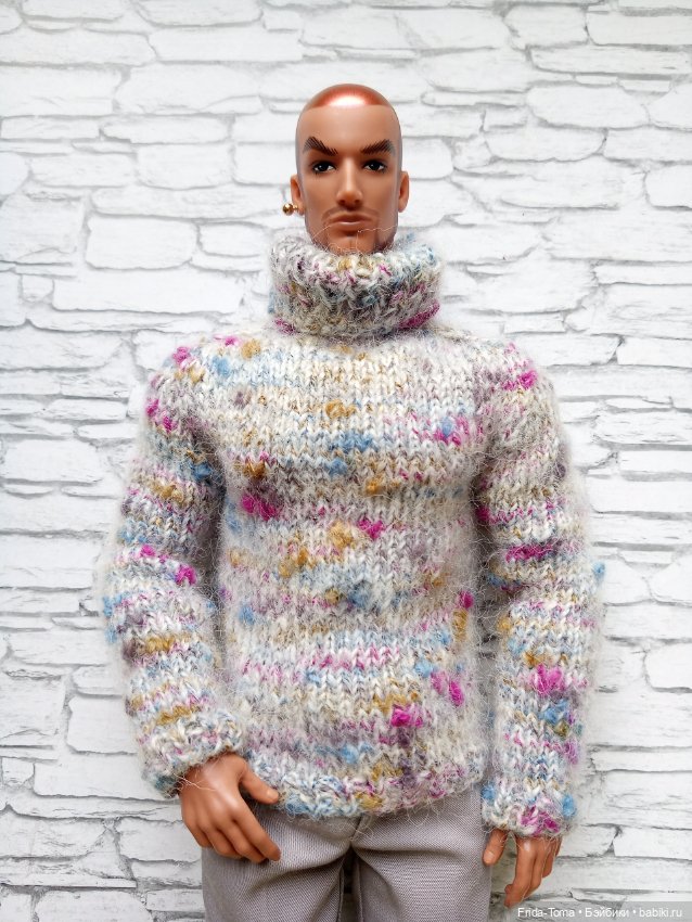 Свитер джемпер для Адониса TBLeague PHICEN JiaouDoll Action figure бесшовный твидовый (фото 5)
