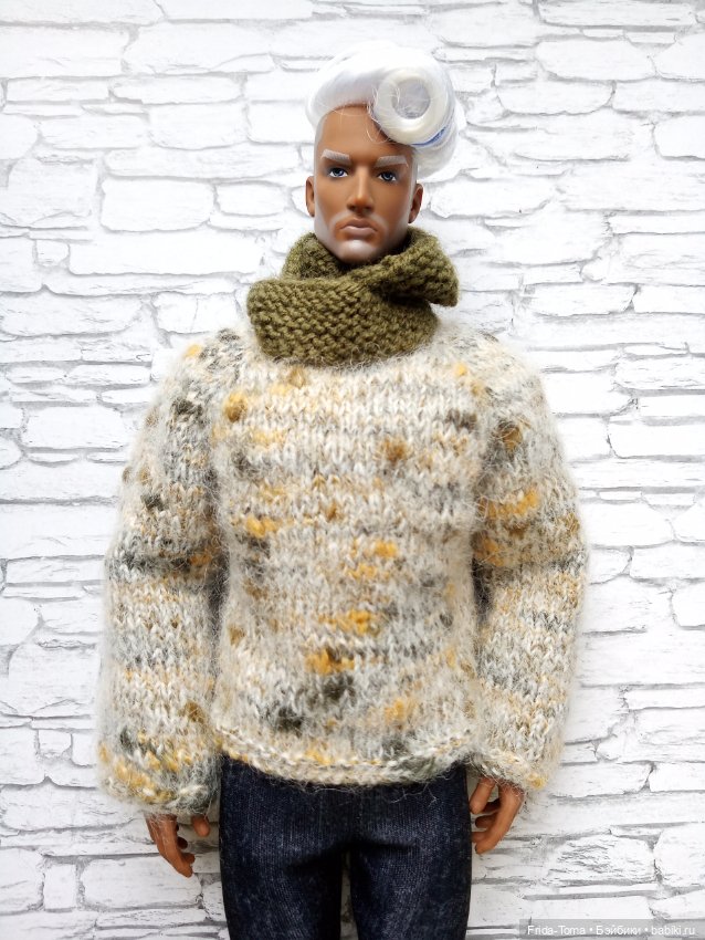 Свитер джемпер для Адониса TBLeague PHICEN JiaouDoll Action figure бесшовный твидовый (фото 8)