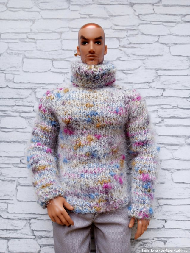 Свитер джемпер для Адониса TBLeague PHICEN JiaouDoll Action figure бесшовный твидовый (фото 4)