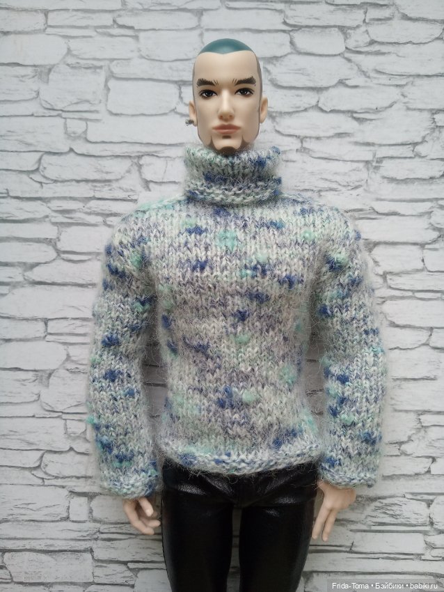 Свитер джемпер для Адониса TBLeague PHICEN JiaouDoll Action figure бесшовный твидовый (фото 10)