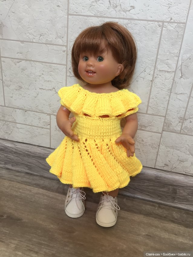 Платье вязанное для Вихтеля 32см или Готц 36см