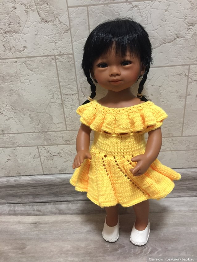 Платье вязанное для Вихтеля 32см или Готц 36см (фото 7)