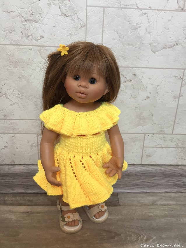 Платье вязанное для Вихтеля 32см или Готц 36см (фото 5)