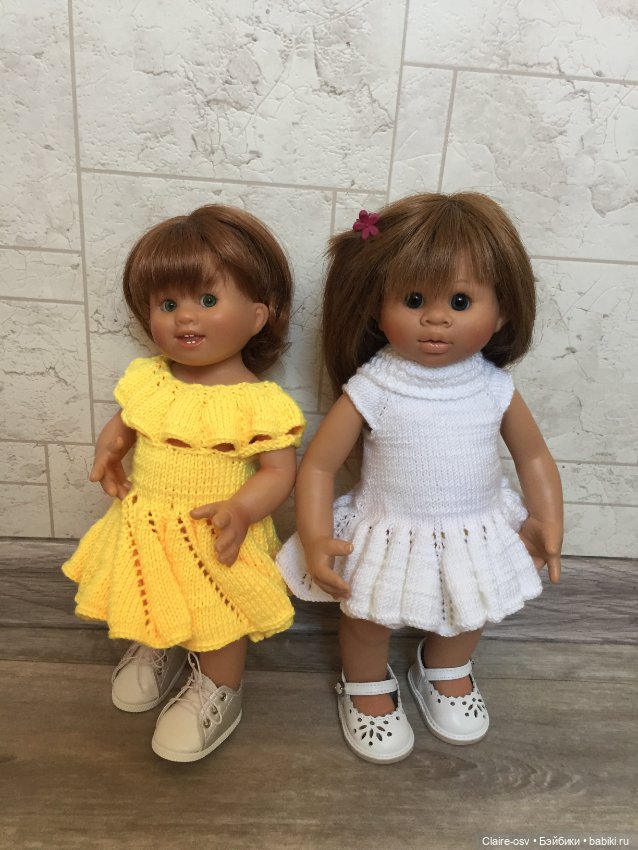 Платье вязанное для Вихтеля 32см или Готц 36см (фото 3)