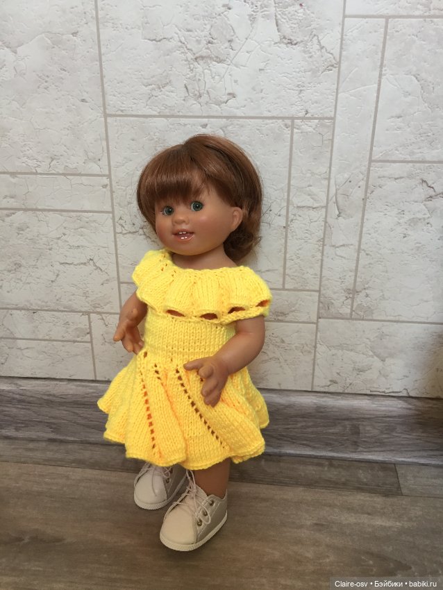 Платье вязанное для Вихтеля 32см или Готц 36см (фото 4)