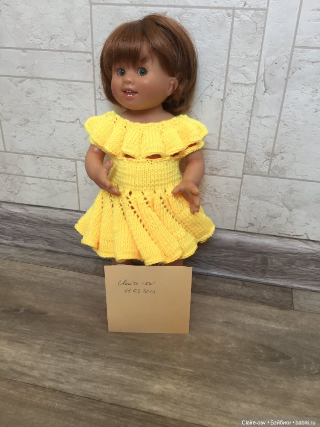 Платье вязанное для Вихтеля 32см или Готц 36см (фото 2)