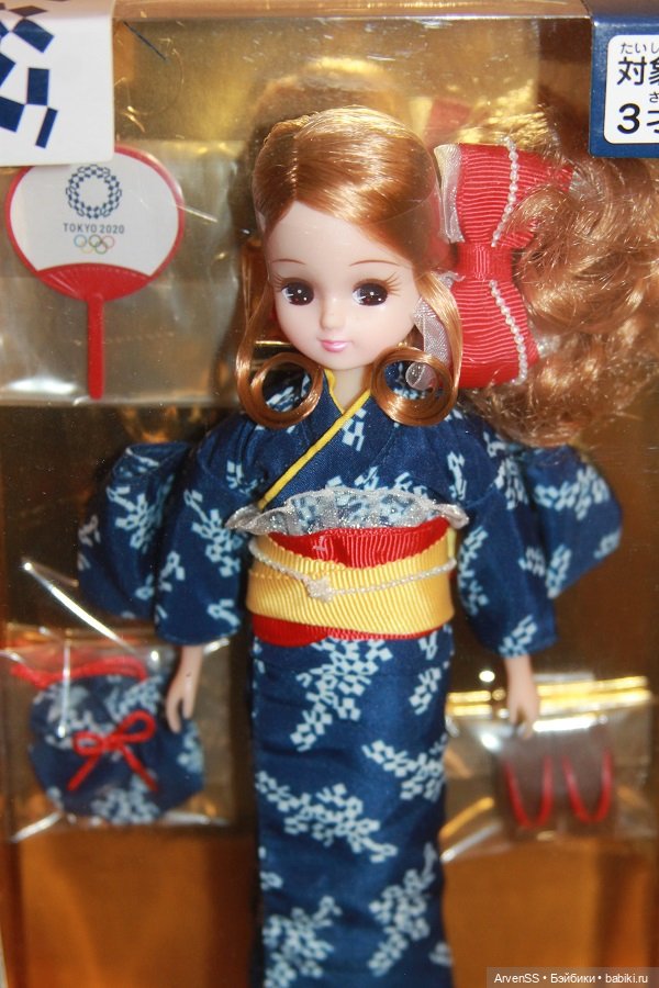 Takara Tomy Licca Yukata Doll Tokyo 2020 Olympic Emblem (фото 3)