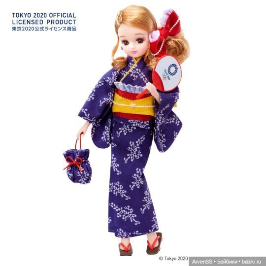 Takara Tomy Licca Yukata Doll Tokyo 2020 Olympic Emblem (фото 6)