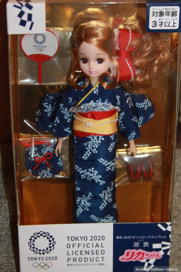 Takara Tomy Licca Yukata Doll Tokyo 2020 Olympic Emblem (фото 2)