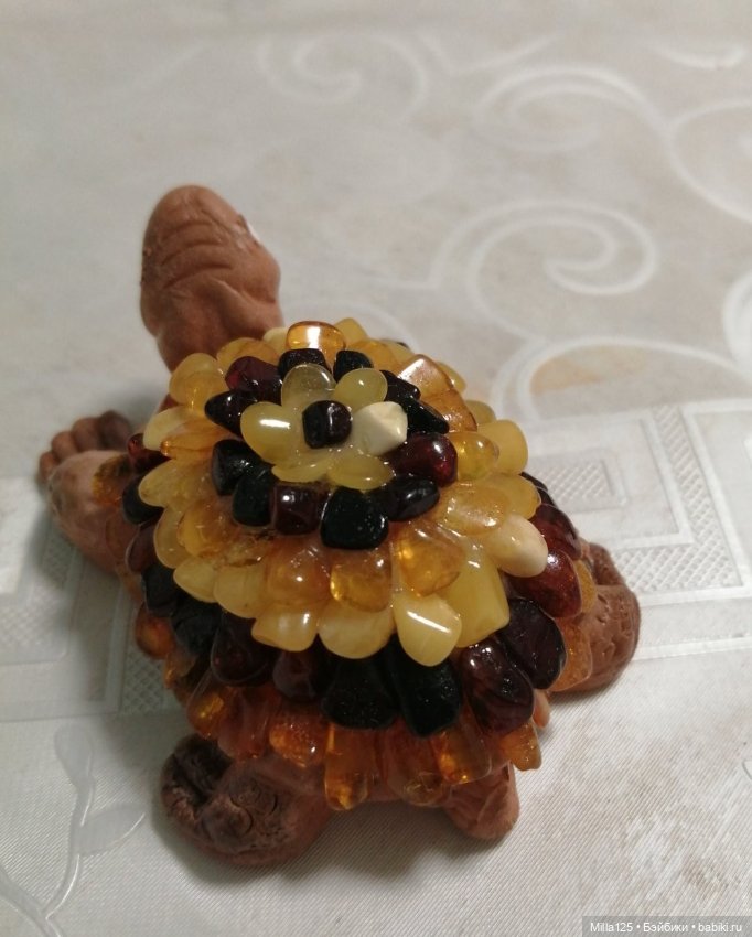 Статуэтка фигурка Черепашка из янтаря (фото 5)