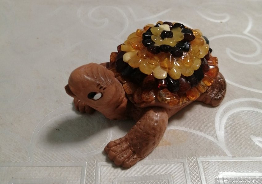 Статуэтка фигурка Черепашка из янтаря (фото 7)
