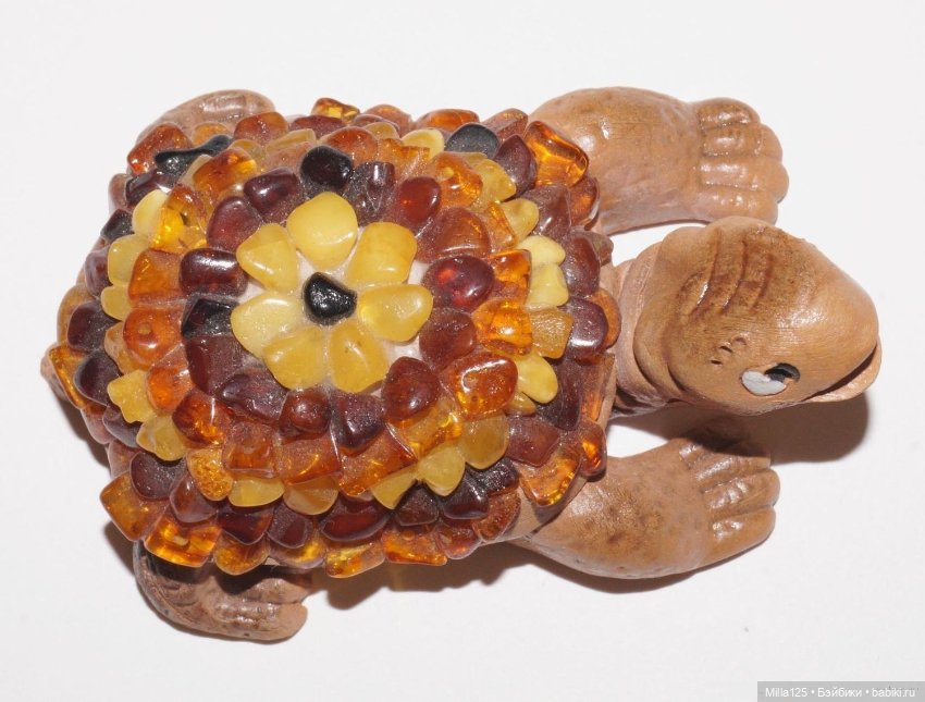 Статуэтка фигурка Черепашка из янтаря (фото 4)