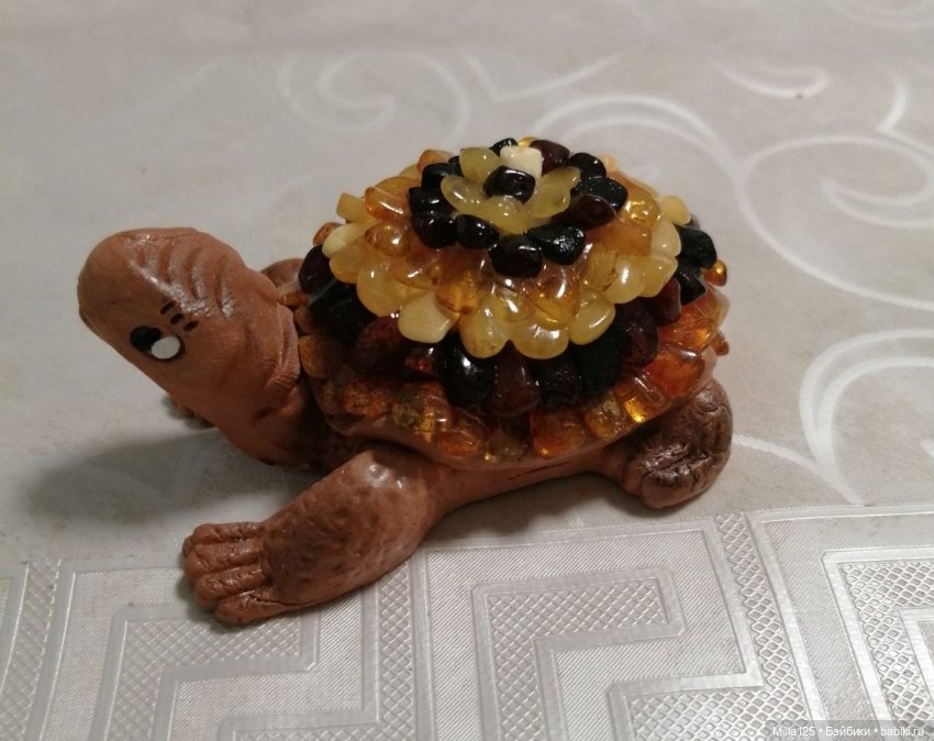 Статуэтка фигурка Черепашка из янтаря (фото 6)