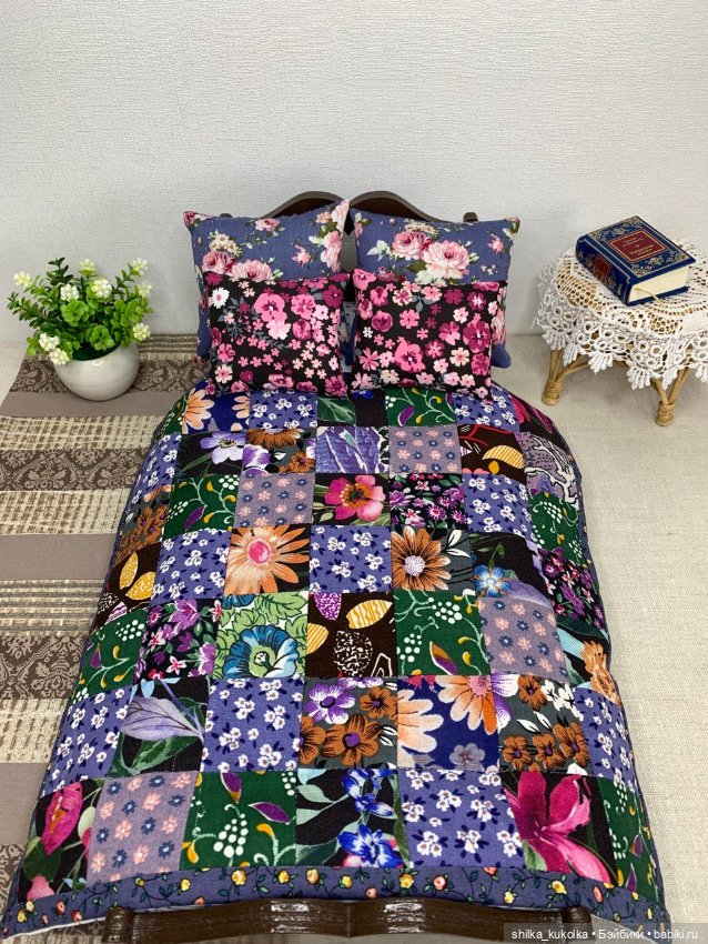 Постель для куклы в стиле пэчворк (фото 4)