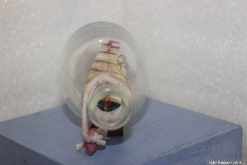 Парусник в бутылке * Настольный сувенир (фото 4)