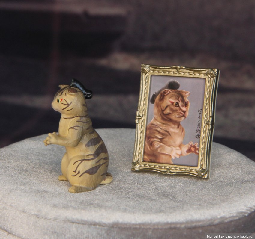 Кот самурай с портретом — Миниатюра для кукол (фото 2)