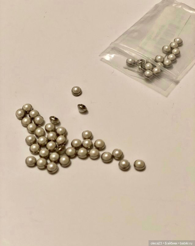 Пуговки «жемчужинка в серебре», 4мм (фото 3)