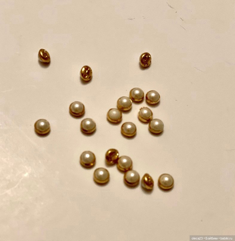 Пуговки «жемчужинка в золоте», 4мм (фото 4)