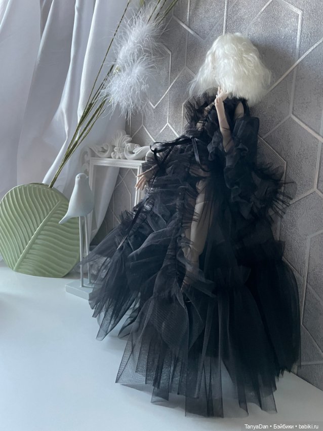 Пеньюар (черного цвета) для Joydolls, Chimera, Popovy Sisters, Tender Creation, Sugarbonedolls (фото 2)