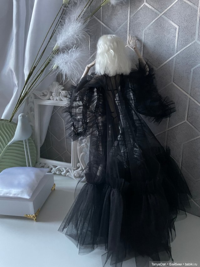 Пеньюар (черного цвета) для Joydolls, Chimera, Popovy Sisters, Tender Creation, Sugarbonedolls (фото 5)