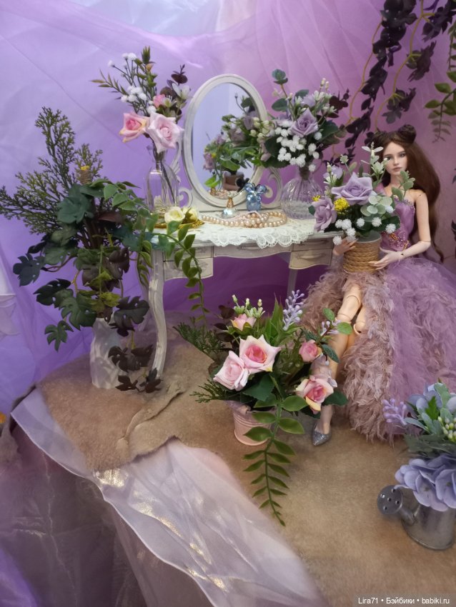 Декоративный букетик в стеклянной вазе (фото 9)