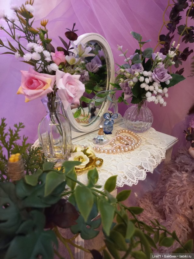 Декоративный букетик в стеклянной вазе (фото 6)