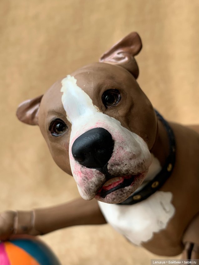 Продам фарфорового бжд пса - стаффордширский терьер мальчик