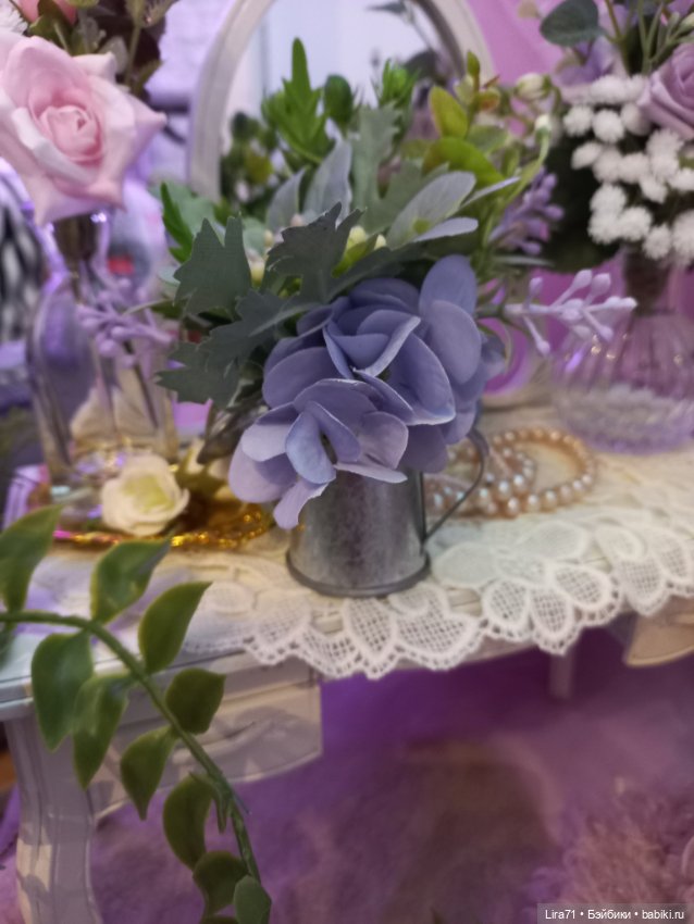 Букетик в металлической леечке для интерьера (фото 5)