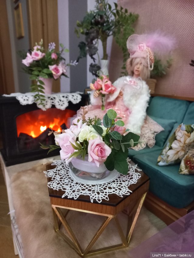 Цветочная композиция в стеклянной вазе (фото 9)