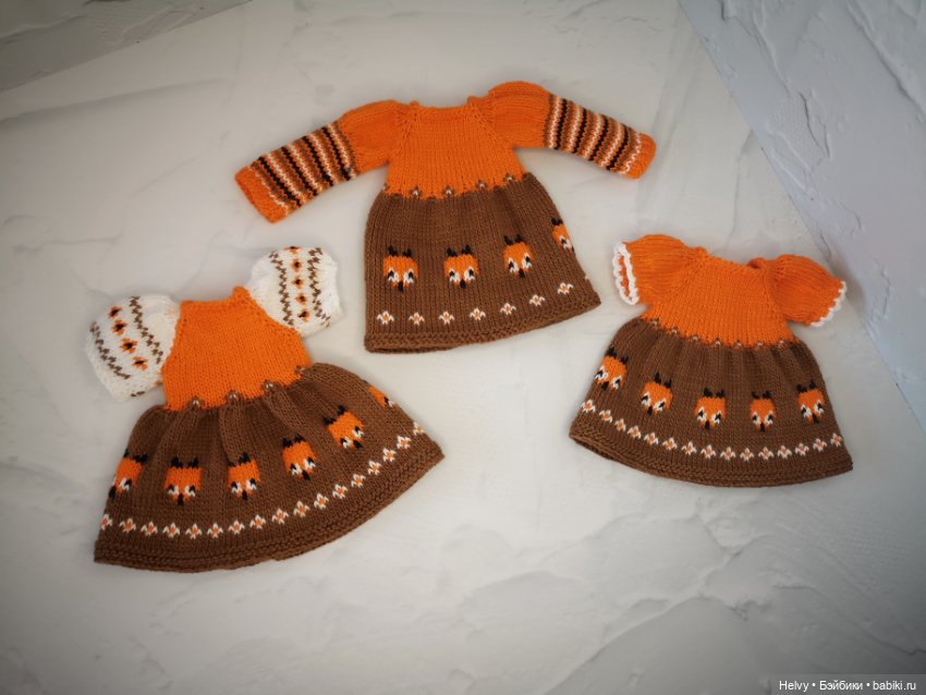 Платья с лисичками для кукол Meadowdolls 28 см