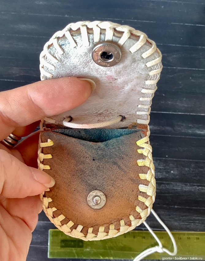 Кожаный марокканский кошелечек-сумочка для мелочи (фото 3)