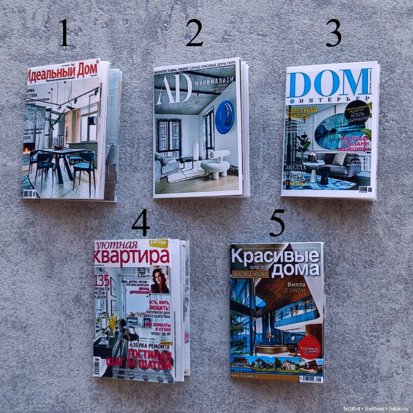 Набор интерьерных журналов №3 масштаб 1:6 (фото 2)