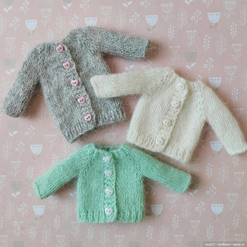 Мастер-класс по вязанию кардигана спицами для кукол 20 см Монст Xiaomi Monst, Holala, Mzzm (фото 2)