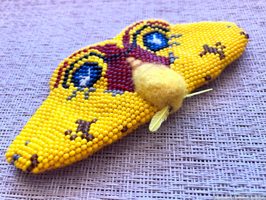 Брошь из бисера «Мотылек» (фото 7)