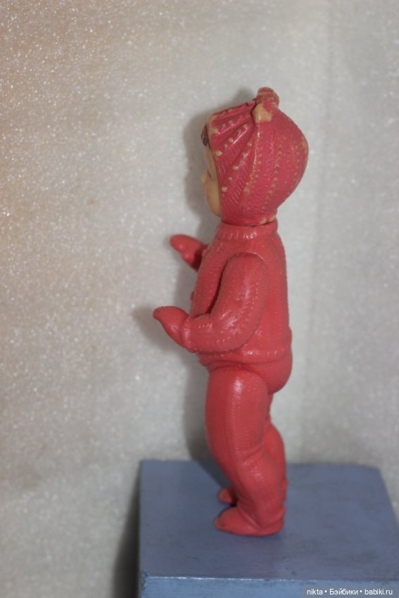 Кукла СССР * Девочка в вязанном костюме, лыжница * 25 см * Редкая * Пластик (фото 5)
