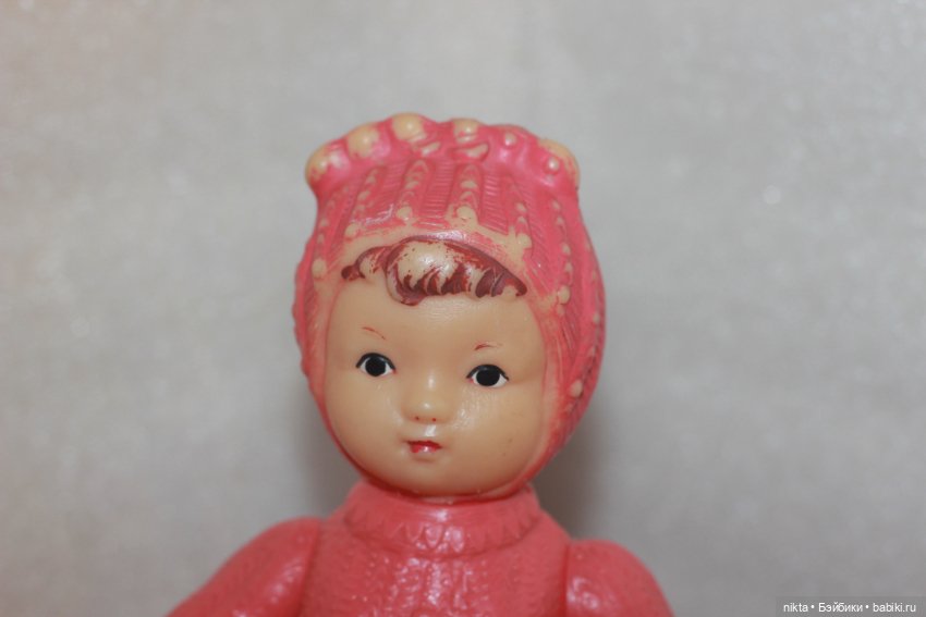 Кукла СССР * Девочка в вязанном костюме, лыжница * 25 см * Редкая * Пластик (фото 2)